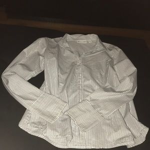 Striped shine blouse button down
